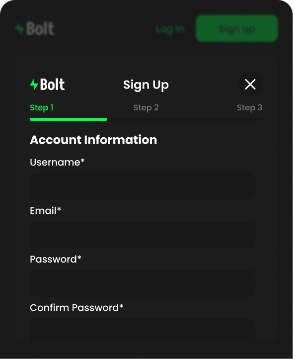 Sign up preview